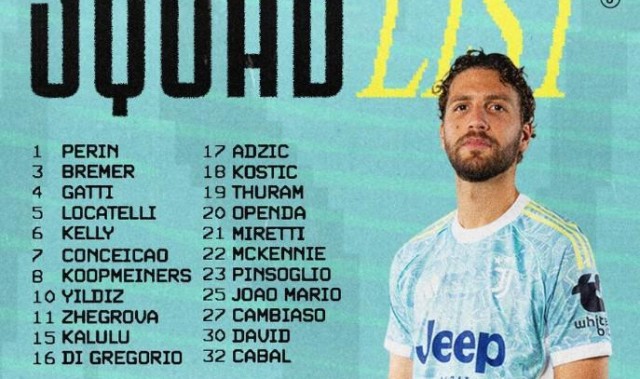 Kaiyun Sports-开云体育-尤文客战卡利亚里大名单：洛卡特利领衔，米利克继续伤缺